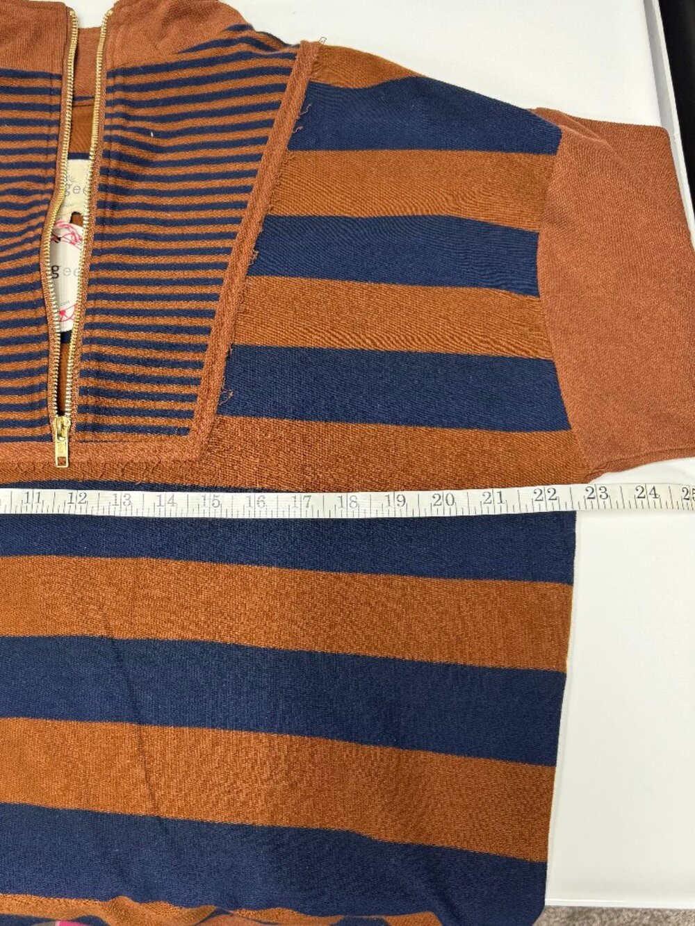 *NEW* Umgee Striped Half Zip Top - Picture 8 of 9